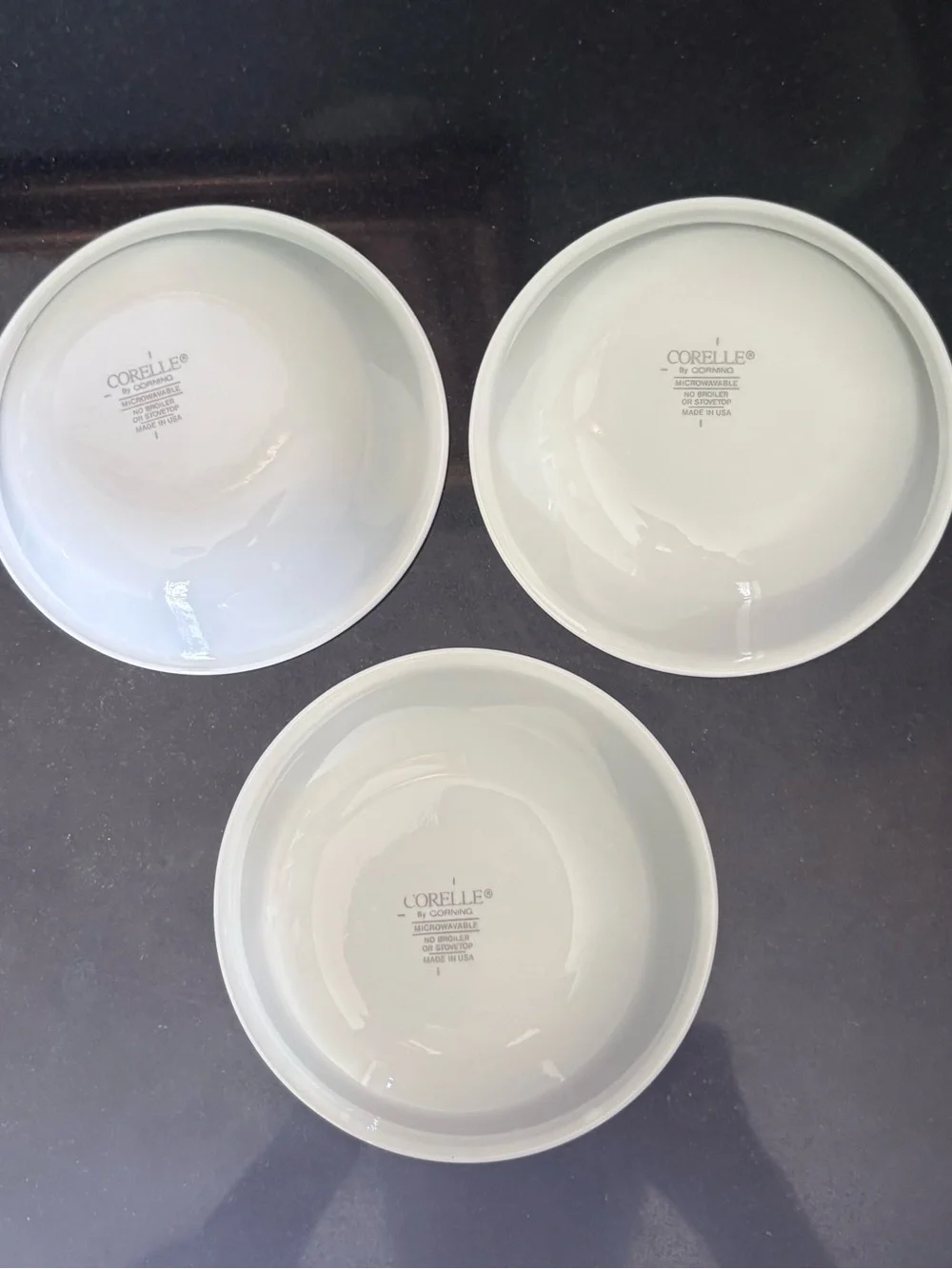 Corelle by Corning White Winter Frost Fruit/Berry Bowls Set of 3